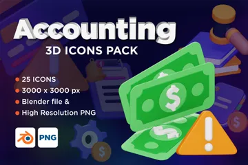 Accounting Vol-2 3D Icon Pack