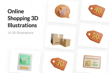 Shopping en ligne Pack 3D Illustration