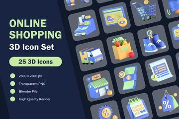 Shopping en ligne Pack 3D Icon