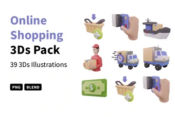 Shopping en ligne 3D Icon Pack