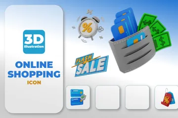 Shopping en ligne Pack 3D Icon