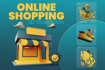 Shopping en ligne Pack 3D Icon