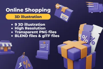 Shopping en ligne Pack 3D Icon