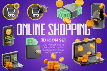 Shopping en ligne Pack 3D Icon