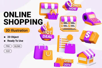 Shopping en ligne Pack 3D Icon