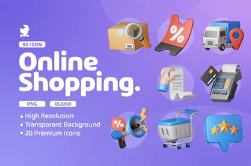 Shopping en ligne Pack 3D Icon