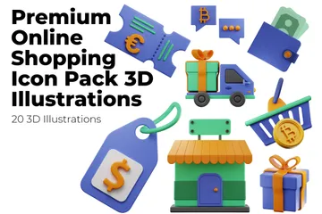 Achats en ligne Vol 1 3D Illustration Pack