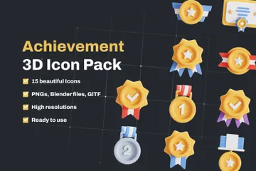 Achievement 3D Icon Pack