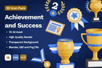 Achievement And Success 3D Icon Pack
