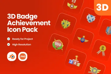 Achievement Badges 3D Icon Pack