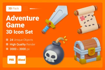 Atout du jeu d'aventure Pack 3D Icon