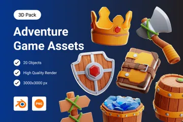 Actifs du jeu d'aventure Pack 3D Icon