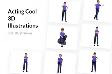 Acting Cool 3D Illustration Pack