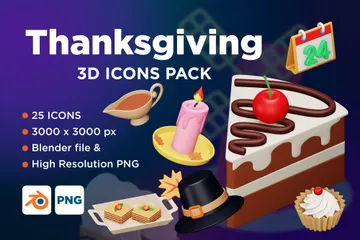 Thanksgiving Vol-2 Pack 3D Icon