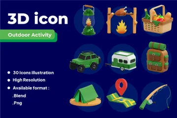 Actividad al aire libre Paquete de Icon 3D