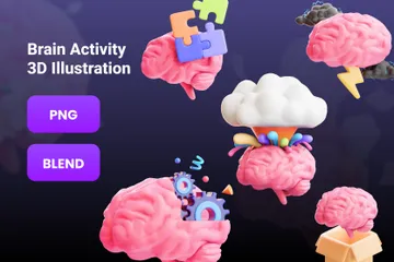 Actividad cerebral Paquete de Icon 3D