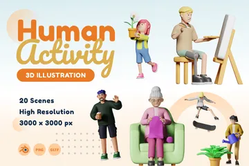 Actividad humana Paquete de Illustration 3D