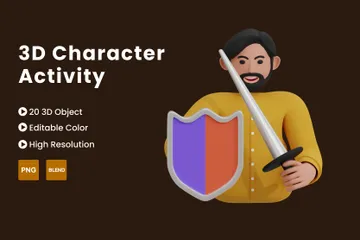 Actividad del personaje 3D Icon Pack