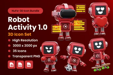 Actividad robótica 1.0 Paquete de Illustration 3D