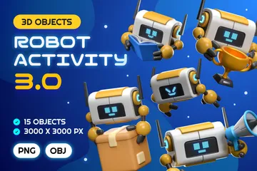 Actividad robótica 3.0 Paquete de Illustration 3D