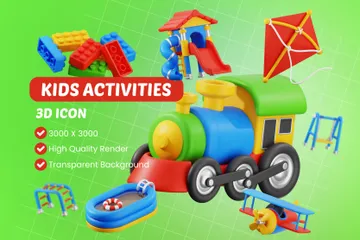 Actividades para niños Paquete de Icon 3D