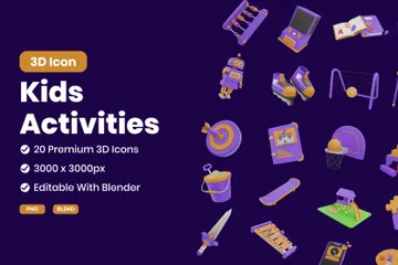 Actividades para niños Paquete de Icon 3D