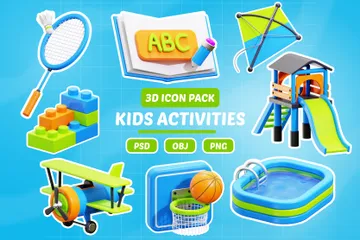 Actividades para niños Paquete de Icon 3D