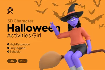 Activités d'Halloween Fille Pack 3D Illustration