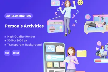 Activités de la personne Pack 3D Illustration