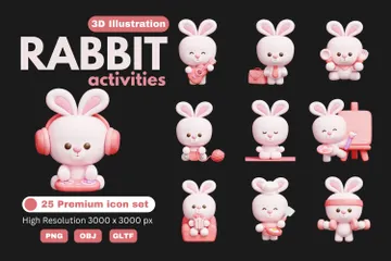 Activités sur les lapins Pack 3D Icon