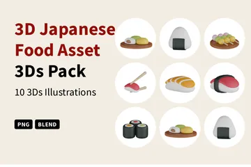 Activo de la comida japonesa Paquete de Icon 3D