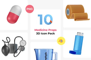 Adereços de medicina Pacote de Icon 3D