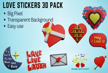 Adesivos de amor Pacote de Sticker 3D