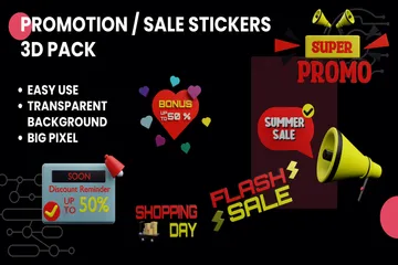 Adesivos de promoção/venda Pacote de Sticker 3D