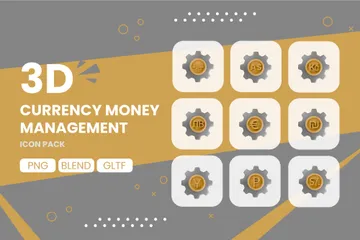 Administración del dinero Paquete de Icon 3D