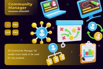 Gerente de comunidad Paquete de Icon 3D