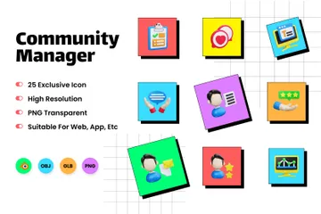 Gerente de comunidad Paquete de Icon 3D