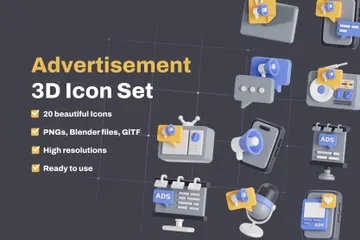 広告 3D Iconパック