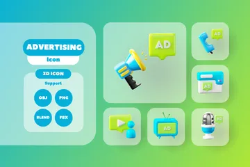 Advertising 3D Icon Pack