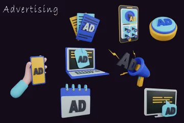 Advertising 3D Icon Pack