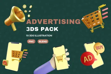 Advertising Market 3D Icon Pack