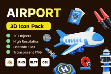 Aéroport 3D Icon Pack