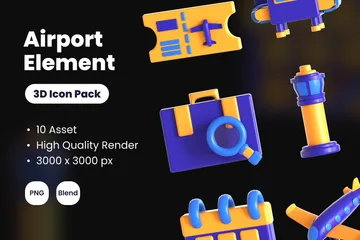 Aéroport Pack 3D Icon