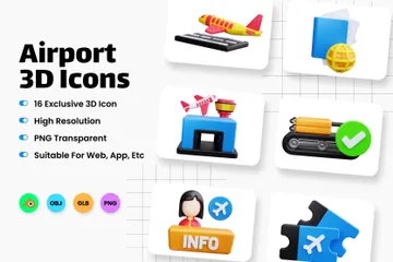 Aéroport Pack 3D Icon