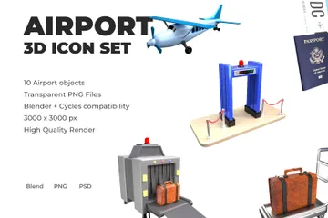 Aéroport Pack 3D Icon