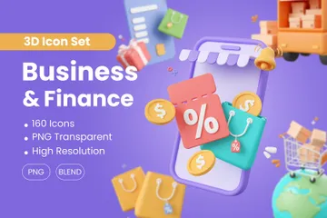 Affaires et finances Pack 3D Icon