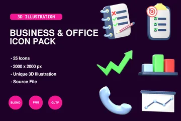 Affaires et bureau Pack 3D Icon