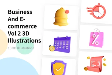 Affaires et commerce électronique Vol 2 Pack 3D Illustration