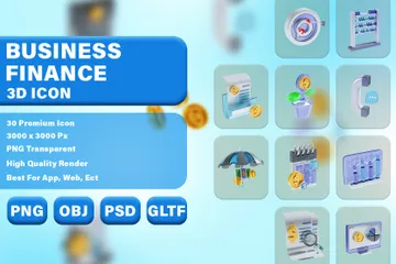 Affaires et finances Pack 3D Icon