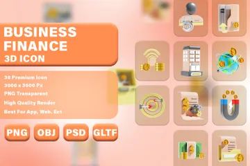 Affaires et finances Pack 3D Icon